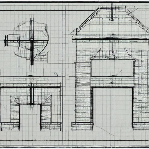 Image similar to technical blueprint drawings showing various degrees and angles