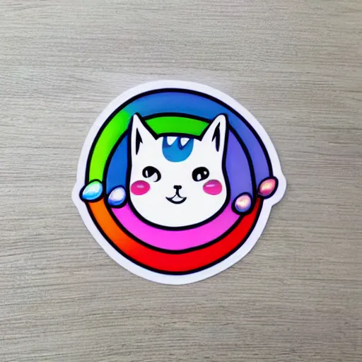 Image similar to cute rainbow cat sticker