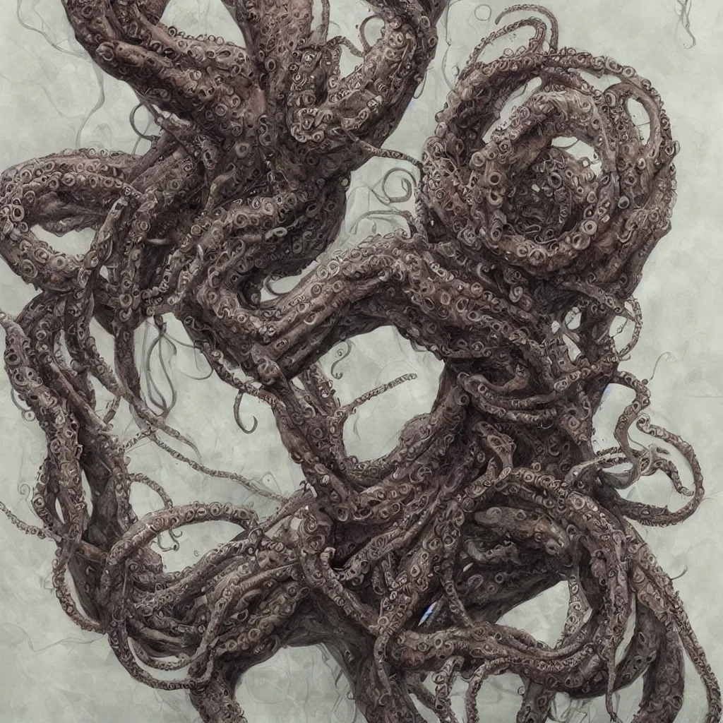 Prompt: Painting, Creative Design, Human octopus hybrid, Biopunk, Body horror, by Marco Mazzoni