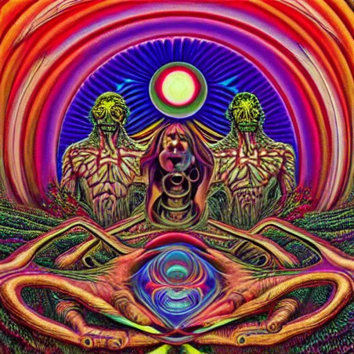 Image similar to tool album cover, psychedelic, magic, alex gray
