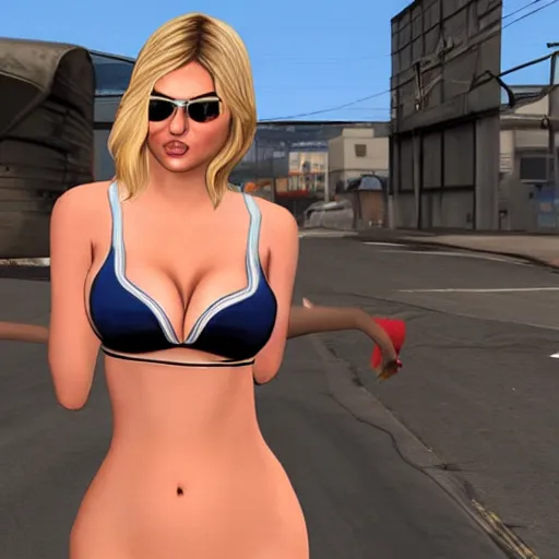 Image similar to Kate Upton GTA style,