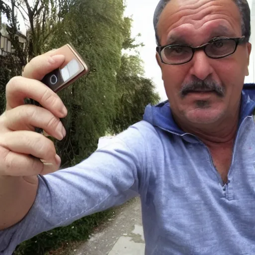 Image similar to my middle - aged italian uncle accidentally taking a selfie