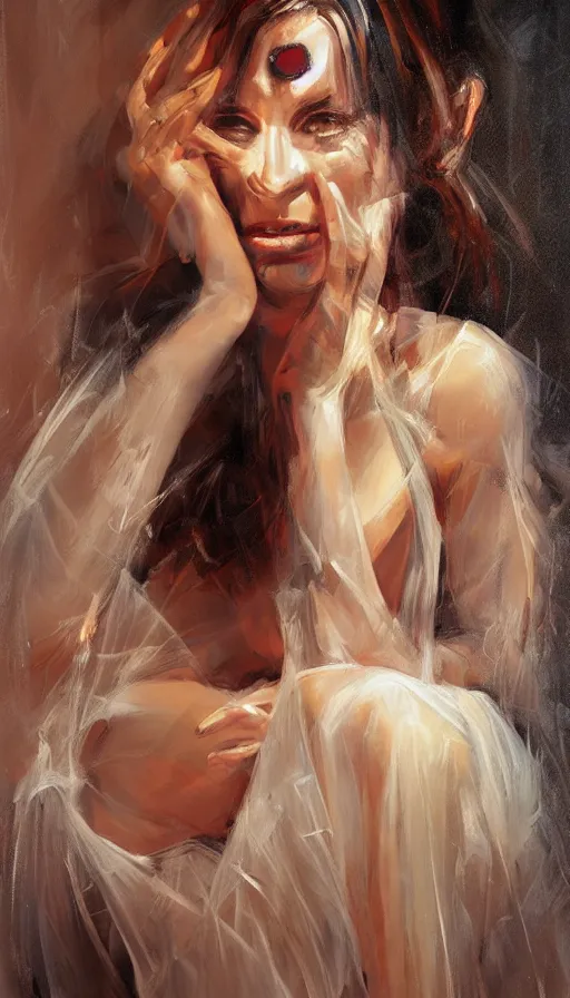 Image similar to portrait of a digital shaman, by rob hefferan