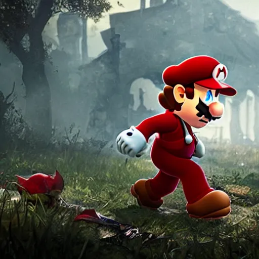 Image similar to mix between mario and a plague tale innocence