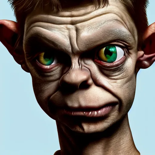 Prompt: detailed portrait of thomas sangster as gollum