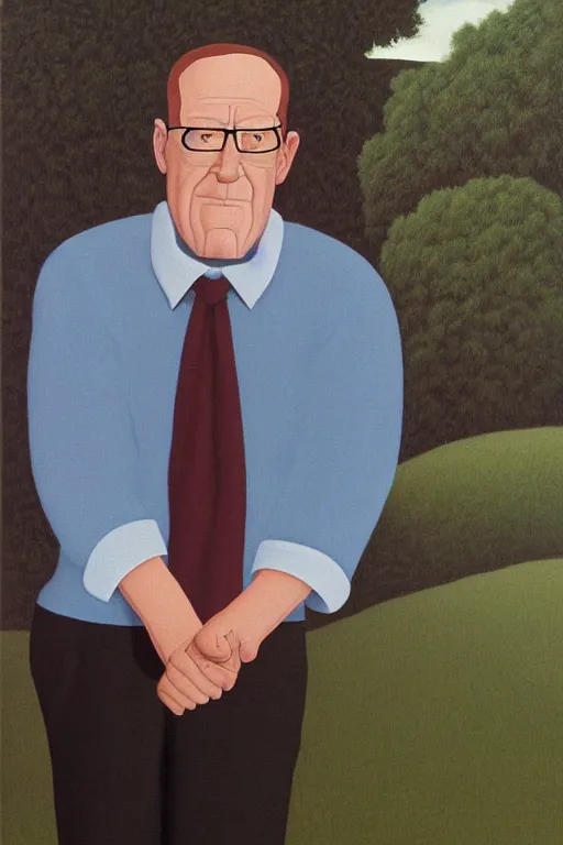 Prompt: Portrait of Hank Hill by David Inshaw