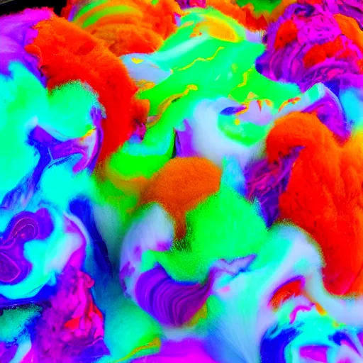 Prompt: colourful marble fluff everywhere glowing