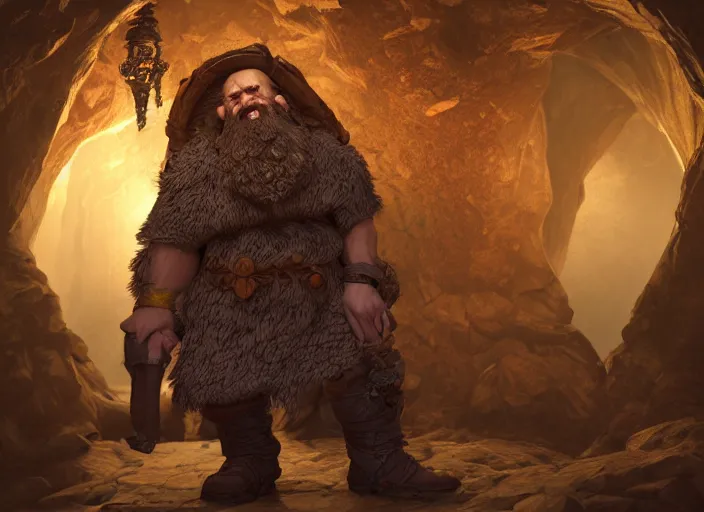 Prompt: Beautiful art portrait of a male fantasy dwarf in a dark cave structure with epic pillar, unreal 5, DAZ, hyperrealistic, octane render, dungeons and dragons, dynamic lighting, vray