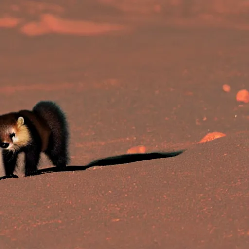 Image similar to a marten exploring the surface of mars