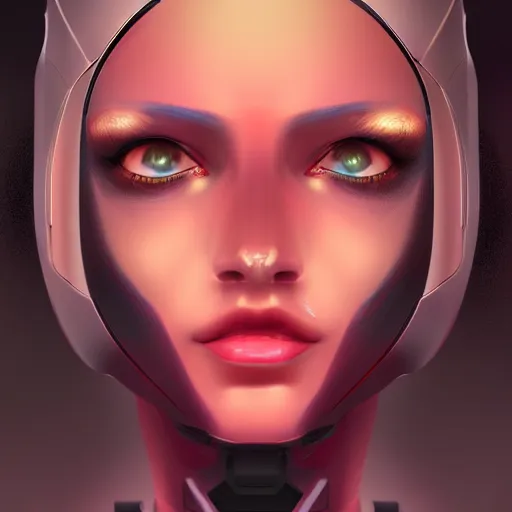 Image similar to face portrait of a robotic woman, sci - fi, futuristic, cyber punk - inspired by lois van baarle, cinematic, sci - fi 8 k