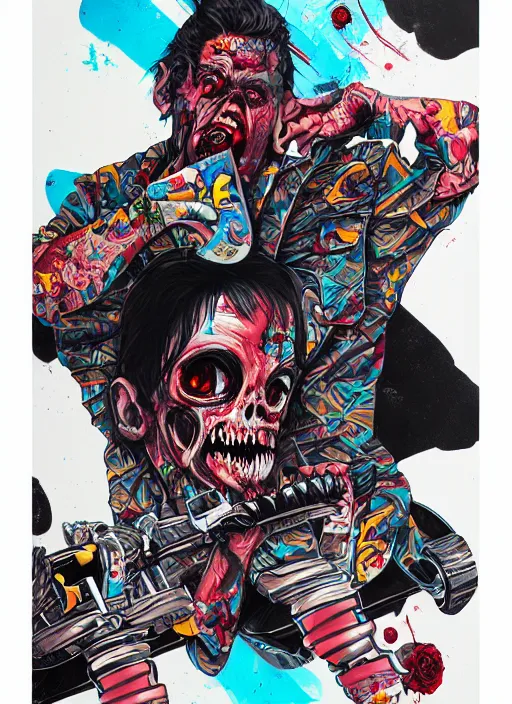 Image similar to zombie skateboard full body hiphop streetwear drip, tristan eaton, victo ngai, artgerm, rhads, ross draws