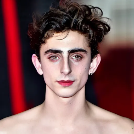 Prompt: timothee chalamet meets lady gaga, canon, highly realistic. high resolution. highly detailed 8 k. 4 k.