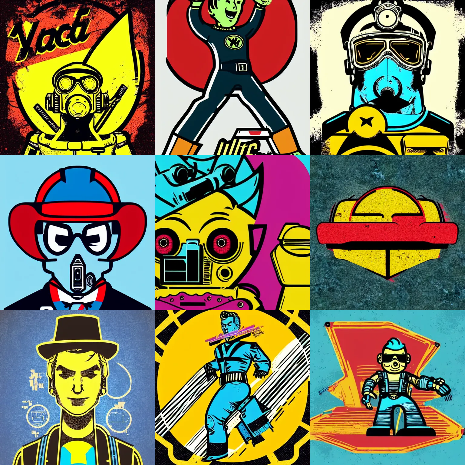 Image similar to fallout 7 6 retro futurist illustration art by butcher billy, sticker, colorful, illustration, highly detailed, simple, smooth and clean vector curves, no jagged lines, vector art, smooth andy warhol style