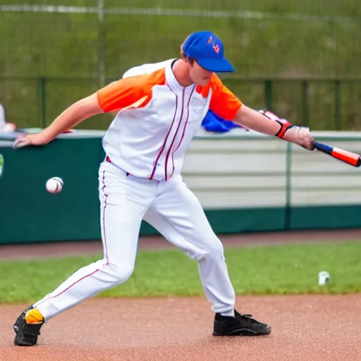 Prompt: Dutch baseball player armed with a gun.
