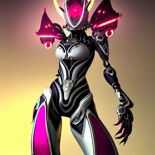 Prompt: highly detailed exquisite fanart, of a beautiful female warframe, but as an anthropomorphic robot female dragon, glowing eyes, off-white plated armor, bright Fuchsia skin, sharp claws, royal elegant pose, full body and head shot, epic cinematic shot, realistic, professional digital art, high end digital art, sci fi, DeviantArt, artstation, Furaffinity, 8k HD render, epic lighting, depth of field