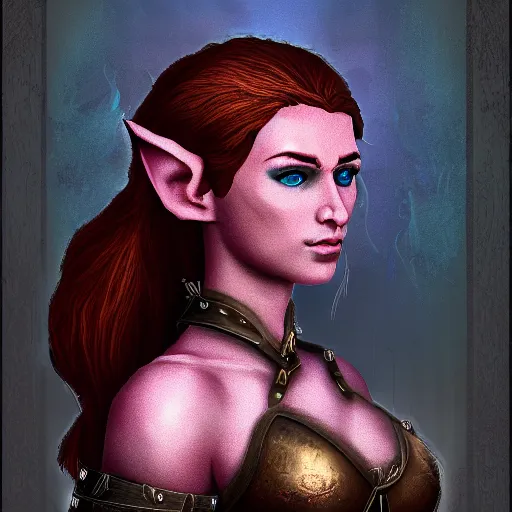 Prompt: pixel art elf female warrior front portrait, cinematic style