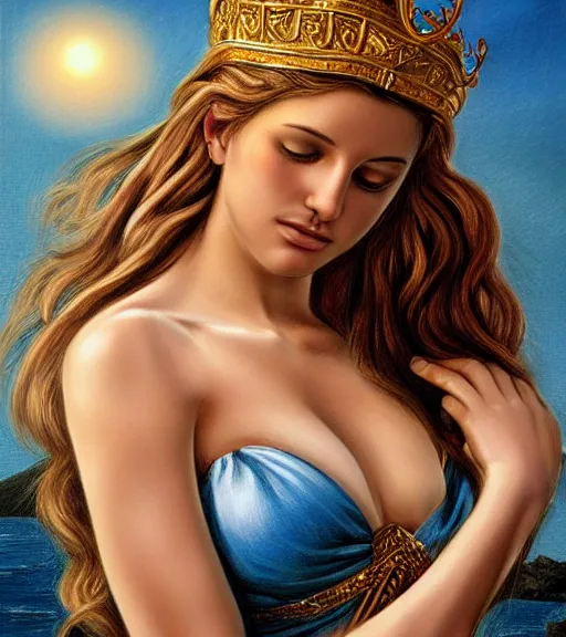 Image similar to drawing of the beautiful greek goddess aphrodite, fantasy art, hyper realistic, amazing detail, in the style of robert rutkowski