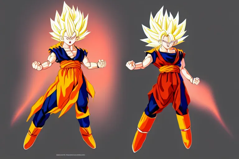 Image similar to super saiyan girl, concept art, artstation, digital painting