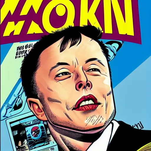 Image similar to elon musk as dc comic cover