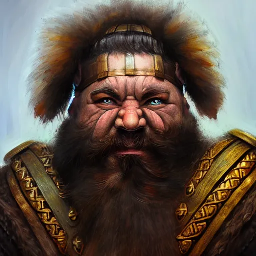 Image similar to portrait painting of a dwarven berserker, sharp focus, award - winning, trending on artstation, masterpiece, highly detailed, intricate. art by winona nelson