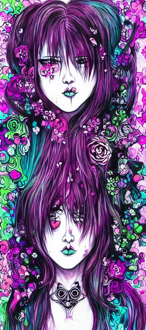 Image similar to multi level kawaii goth house, by harumi hironaka, aesthetic!!,