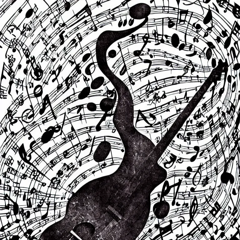 Prompt: a fantastic picture that depicts music, beautiful songs that soothe the soul, musical nature