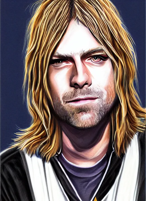 Image similar to kurt cobain singer as a fursona, digital painting, trending on art station.