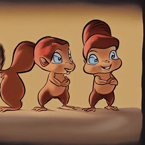 Image similar to cave painting of alvin and the chipmunks