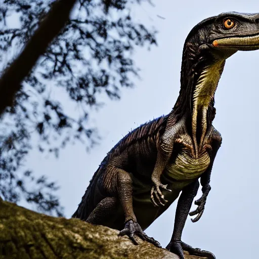 Image similar to velociraptor in forest, national geographic, XF IQ4, f/1.4, ISO 200, 1/160s, 8K, RAW, unedited, symmetrical balance, in-frame