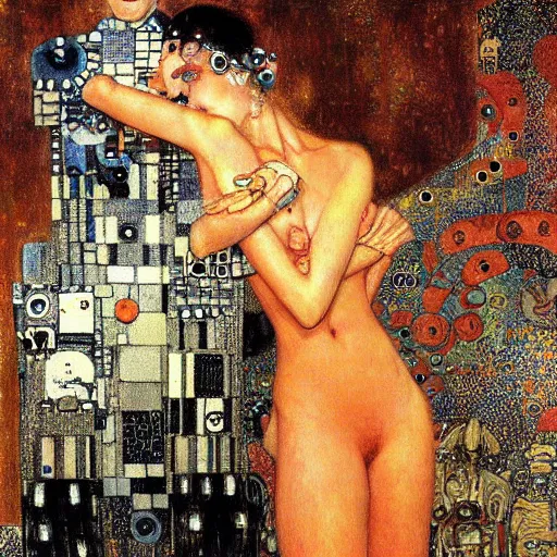 Image similar to robots, intricate detail, painting, jazz age, klimt, royo, frazetta, whealan,