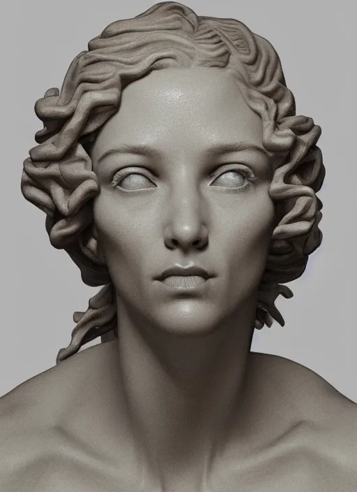 Image similar to 3D resin miniature sculpture by Jean-Baptiste Carpeaux and Antonio Corradini, woman, prefect symmetrical face, academic art, realistic, 8K, Introduction factory photo, Product Introduction Photo, Hyperrealism. Subsurface scattering, raytracing, Octane Render, Zbrush, simple background