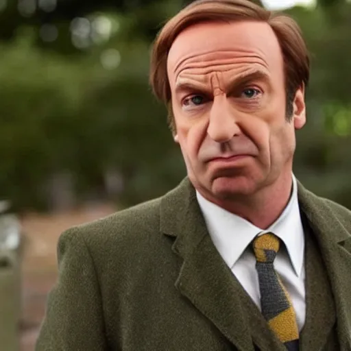 Image similar to saul goodman morphed into a pear