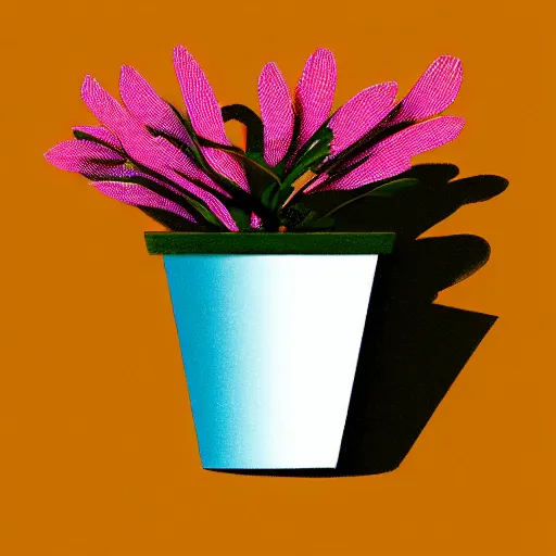 Image similar to flower in a pot but minimalistic concept art by frank stella gilleard james, whalen tom, colorful, soft light, trending on artstation, minimalism
