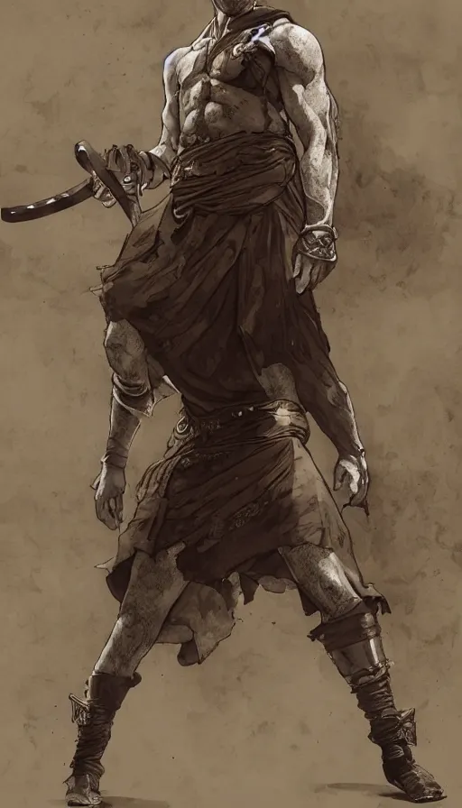 Image similar to Heisenberg as Kratos, highly detailed, digital painting, artstation, concept art, smooth, sharp focus, illustration, ArtStation, art by artgerm and greg rutkowski and alphonse mucha and J. C. Leyendecker and Edmund Blair Leighton and Katsuhiro Otomo and Geof Darrow and Phil hale and Ashley wood and Ilya repin and Charlie Bowater