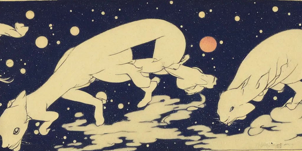 Image similar to constellations by ohara koson, 1 9 1 0