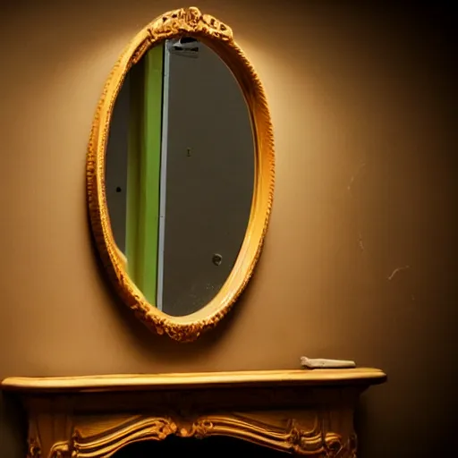 Image similar to Horror scene involving a mirror