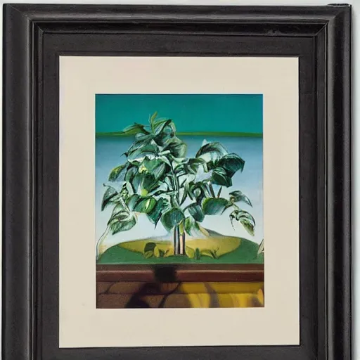 Image similar to A magaritha pizza on a marble table in a garden by Henri Rousseau