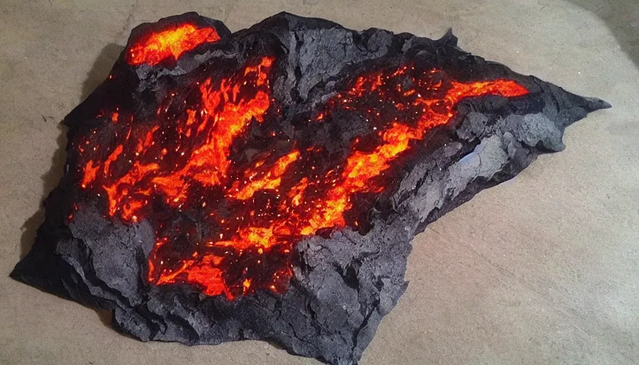 Image similar to diy arts and crafts project of a vulcano, realistic materials, hyperrealistic