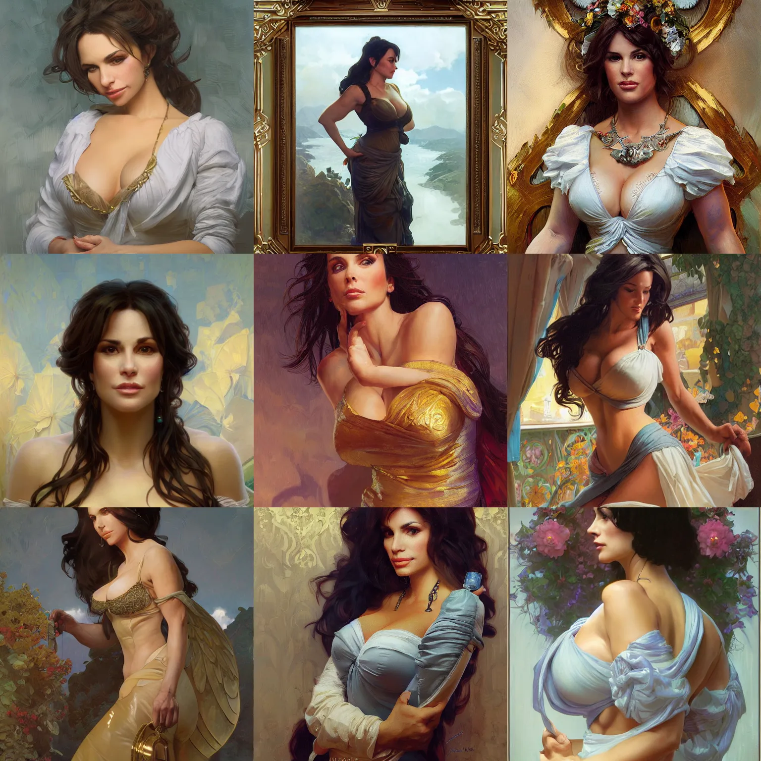 Prompt: a portrait painting of lisa ann in the oil painting unreal 5 daz. rpg portrait, extremely detailed artgerm greg rutkowski alphonse mucha vladimir volegov greg hildebrandt tim hildebrant maxfield parrish