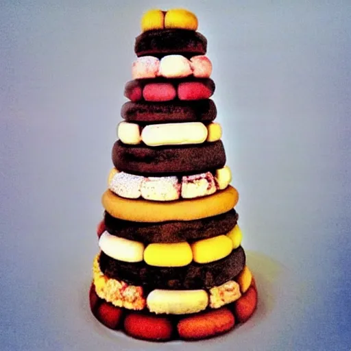 Prompt: “ a tower of desserts as high as the moon ”