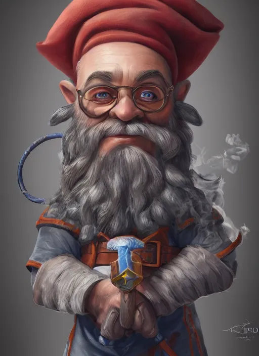 Prompt: a highly detailed and hyperrealistic airbrush painting of a gnome mage, trending on artstation, unreal 5, daz, hyperrealistic, world of warcraft, pathfinder, rpg, roleplay