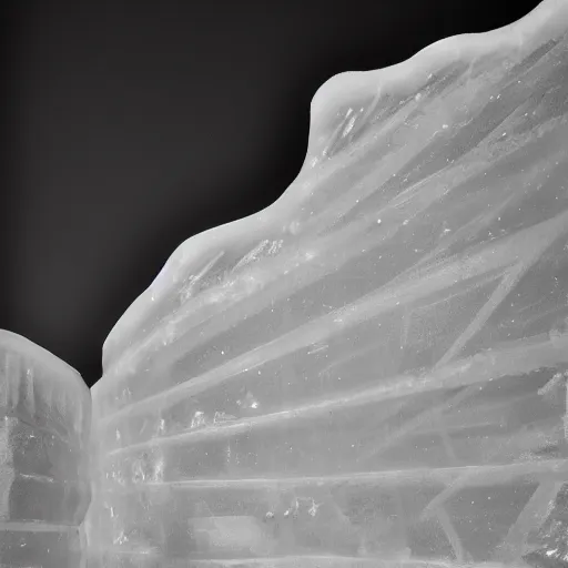 Image similar to B&W 35mm award winning photo - Ice Sculpture of Venus - Light from Above