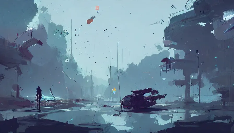 Image similar to concept art by ismail inceoglu