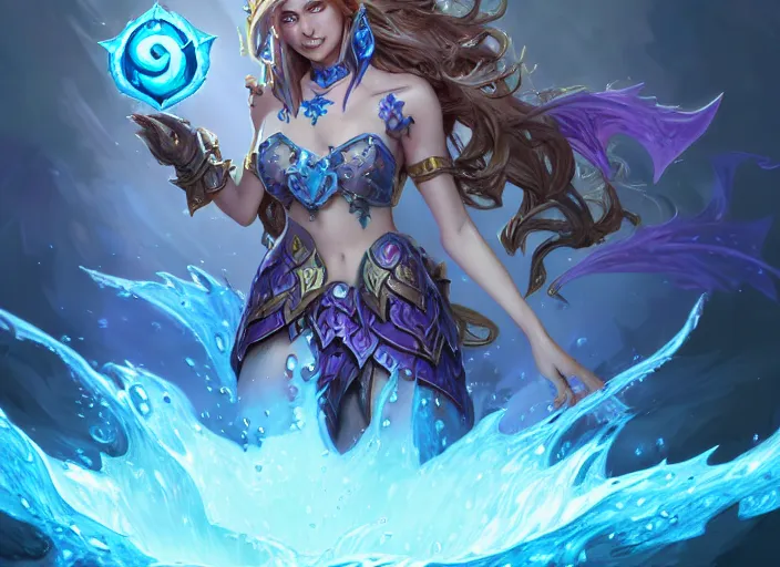 Image similar to water, fantasy, whimsical, dungeons and dragons, league of legends splash art, heroes of the storm splash art, hearthstone splash art, world of warcraft splash art, overwatch splash art, art by artgerm, art by alphonse mucha, intricately detailed, highly detailed, trending on artstation, 4 k, wallpaper