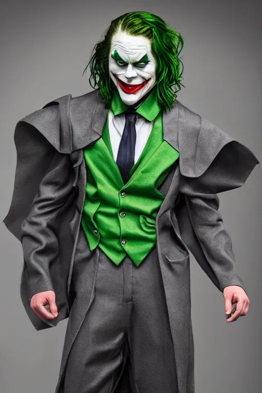 Prompt: green hair Joker wearing vader's armor suit, cosplay, full character, highly detailed, highly realistic