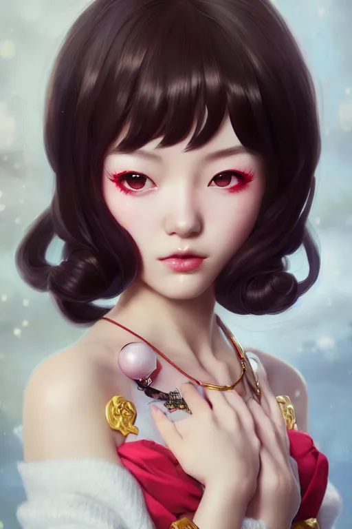 Image similar to a pin up and beautiful fashion charming dreamlke japan girl with lv jewelry, character art, art by artgerm lau and wlop and and ilya kuvshinov and john singer sargent, hyperdetailed, 8 k realistic, symmetrical, frostbite 3 engine, cryengine, dof, trending on artstation, digital art