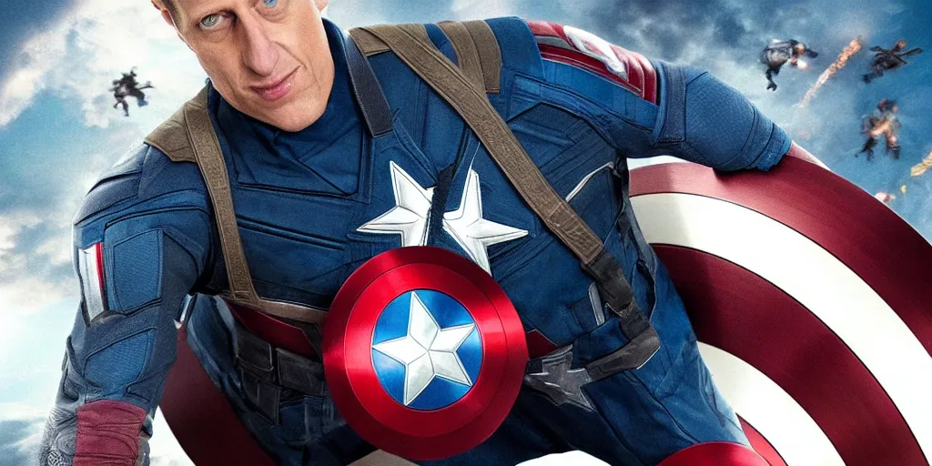 Prompt: “A still of Tony Hawk as Captain America in Marvel’s Avengers, high definition”