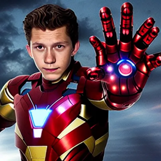 Image similar to tom holland as iron man