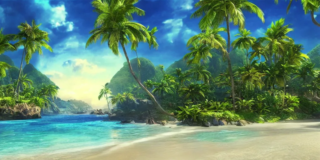 Prompt: a hyper realistic professional photographic view picture of a tropical island, photographic filter unreal engine 5 realistic hyperdetailed 8k ultradetail cinematic concept art volumetric lighting, fantasy artwork, very beautiful scenery, very realistic painting effect, hd, hdr, cinematic 4k wallpaper, 8k, ultra detailed, high resolution, artstation trending on artstation in the style of Albert Dros glowing rich colors powerful imagery nasa footage drone footage drone photography