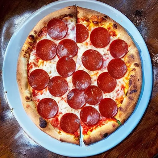 Prompt: pizza made entirely of ice